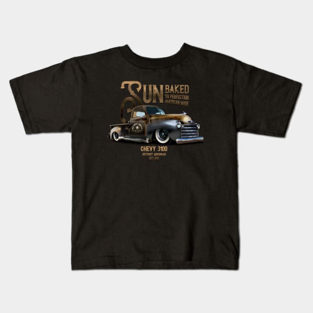 Chevy Sun Baked Truck Kids T-Shirt by hardtbonez